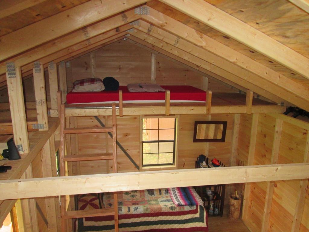 The view from one of the loft beds of the biker cabin on the Kokosing Gap Trail in Howard, Ohio