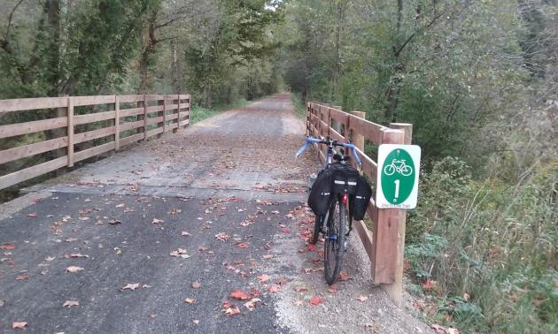 The start of the Mohican Valley Trail in Danville, Ohio