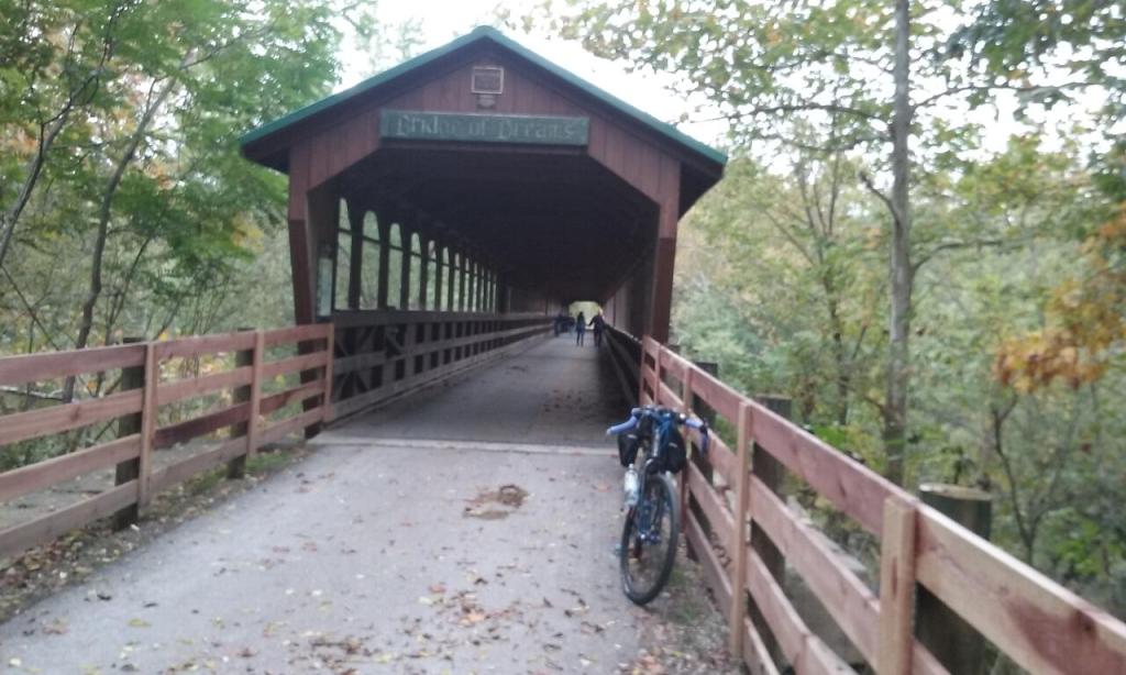 The Bridge of Dreams on the Mohican Valley Trail near Brinkhaven, Ohio
