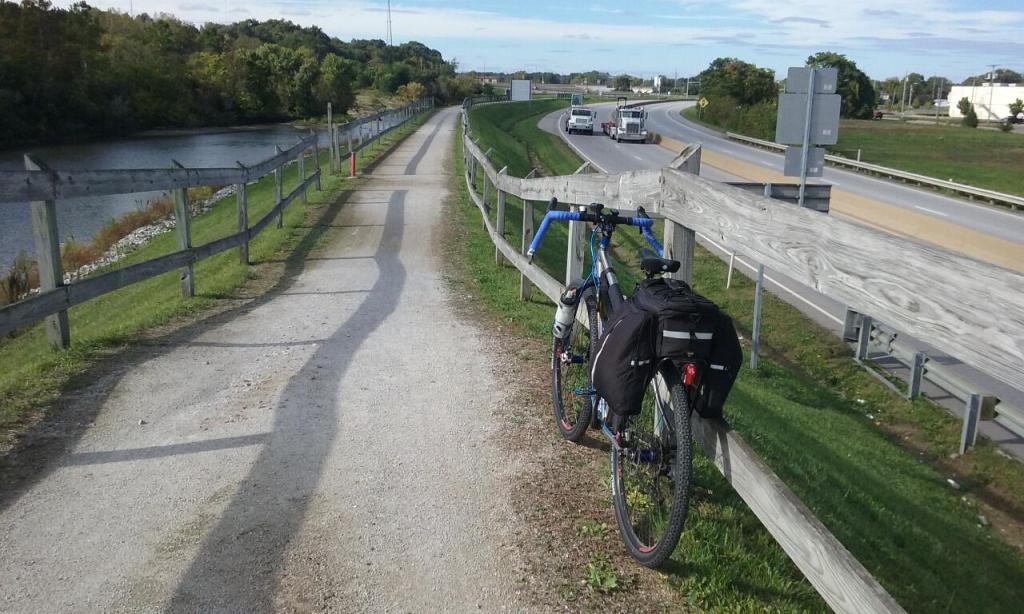 Traveling north on the Ohio & Erie Canal Towpath Trail from downtown Massillon, Ohio