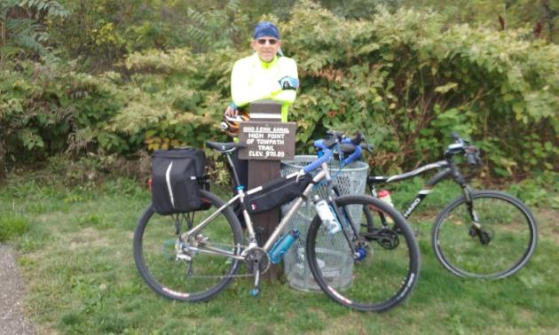 At the highest point on the Ohio & Erie Canal Towpath Trail south of downtown Akron, Ohio
