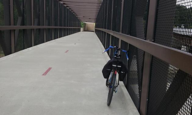 Ohio & Erie Canal Towpath Trail bridge over State Route 59/Martin Luther King Jr. Blvd. in downtown Akron, Ohio