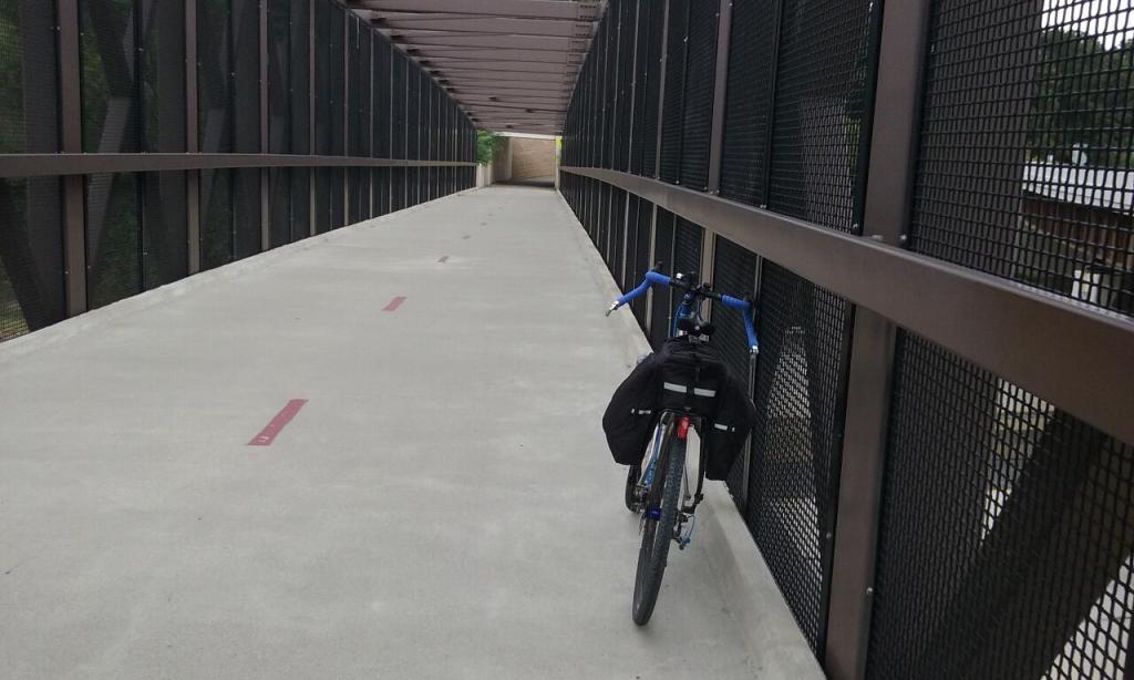 Ohio & Erie Canal Towpath Trail bridge over State Route 59/Martin Luther King Jr. Blvd. in downtown Akron, Ohio