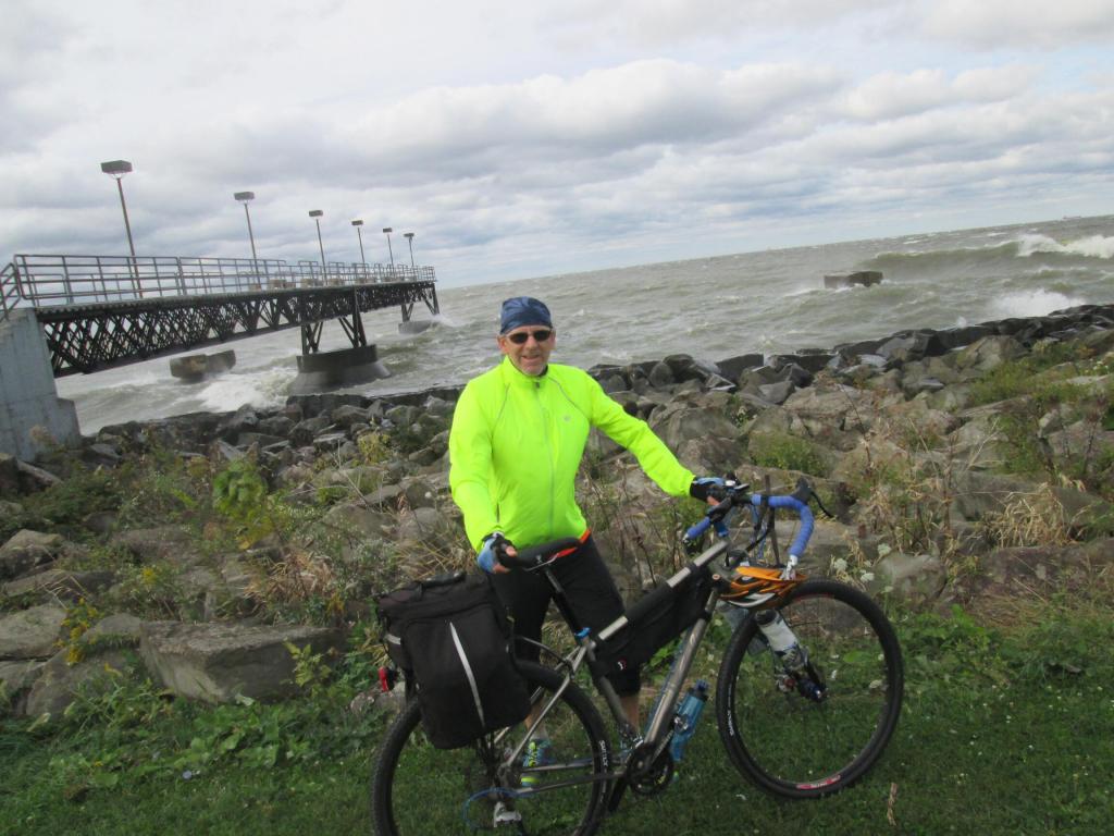 At the end of the Ohio to Erie Trail at Edgewater Park in Cleveland, Ohio