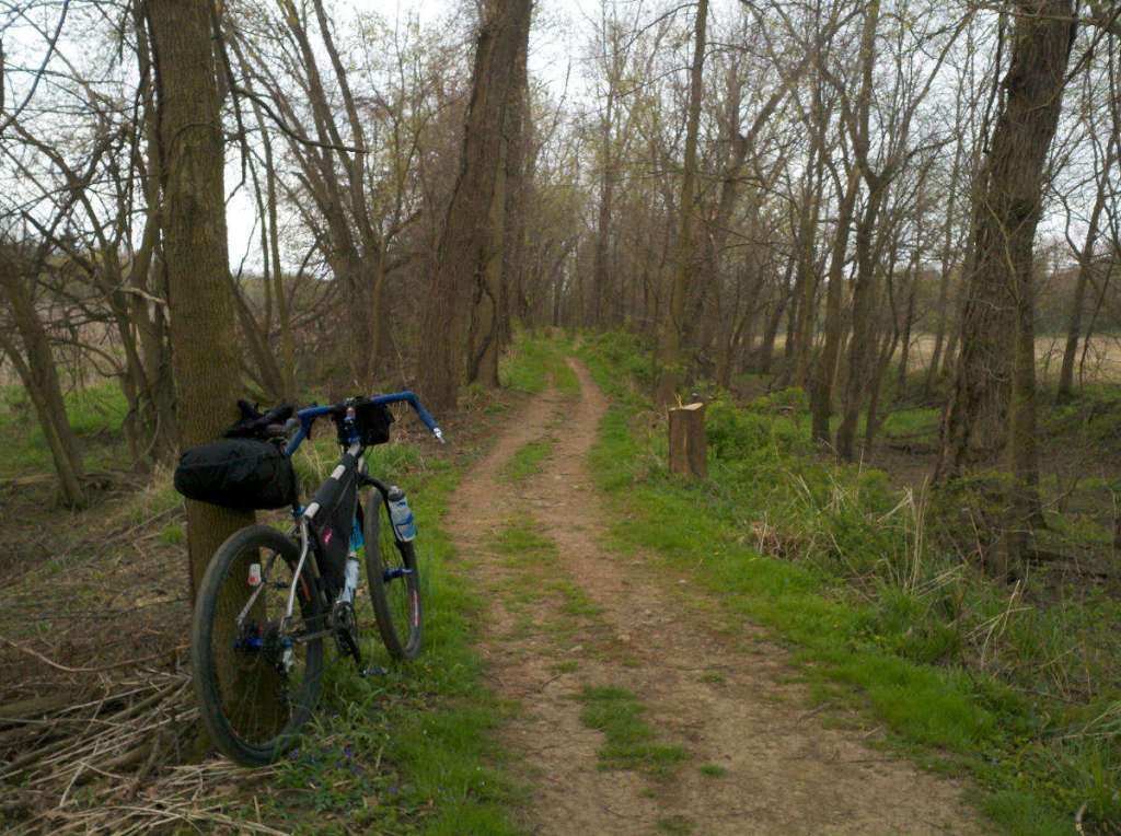 A bicycle on the Ohio & Erie Canal Towpath Trail near Zoar, Ohio.